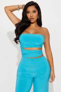 For The Moment Jumpsuit - Turquoise sold by Fashion Nova