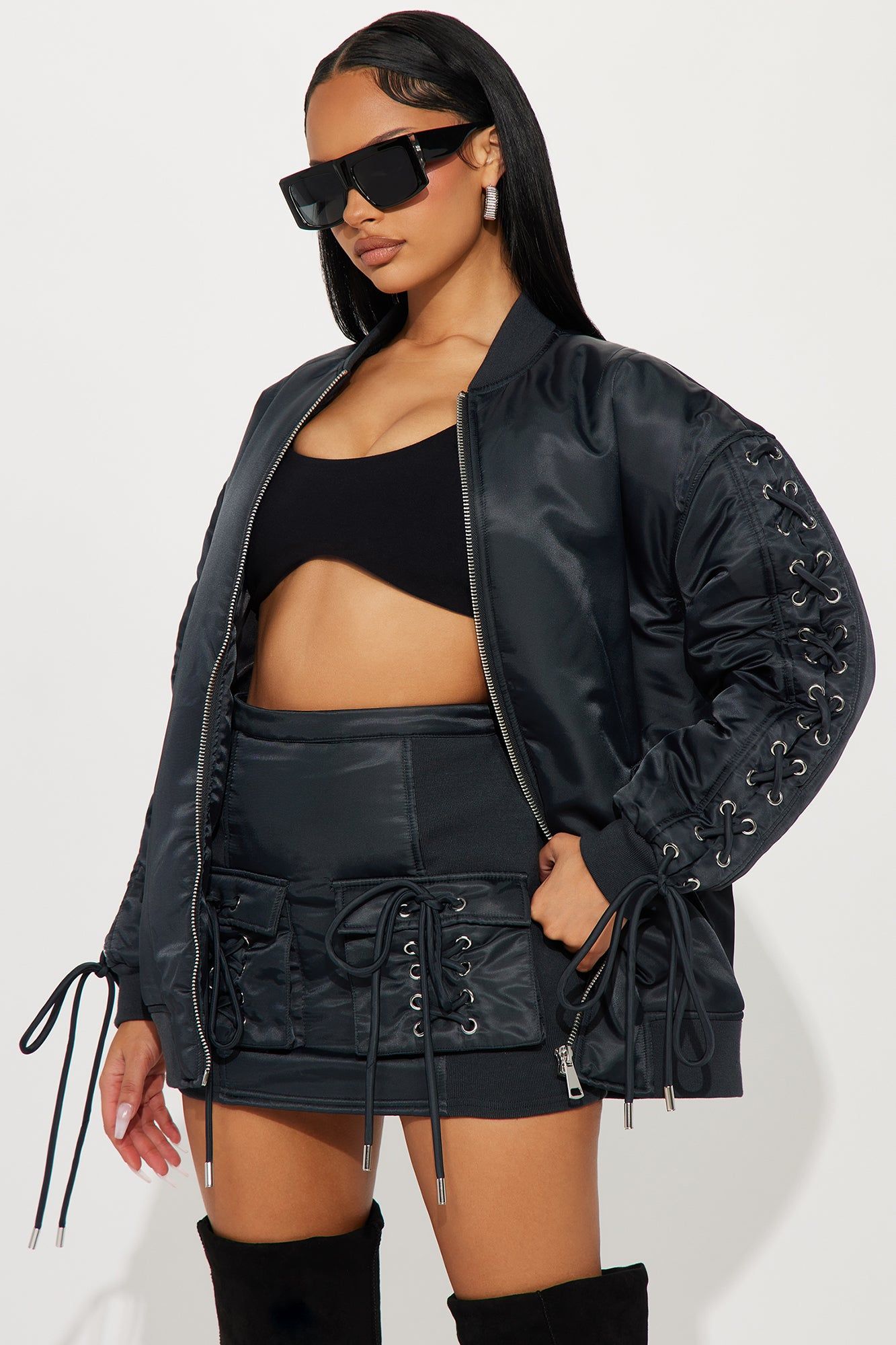 Roxxy Puffer Skirt Set - Charcoal sold by Fashion Nova product image thumbnail 2