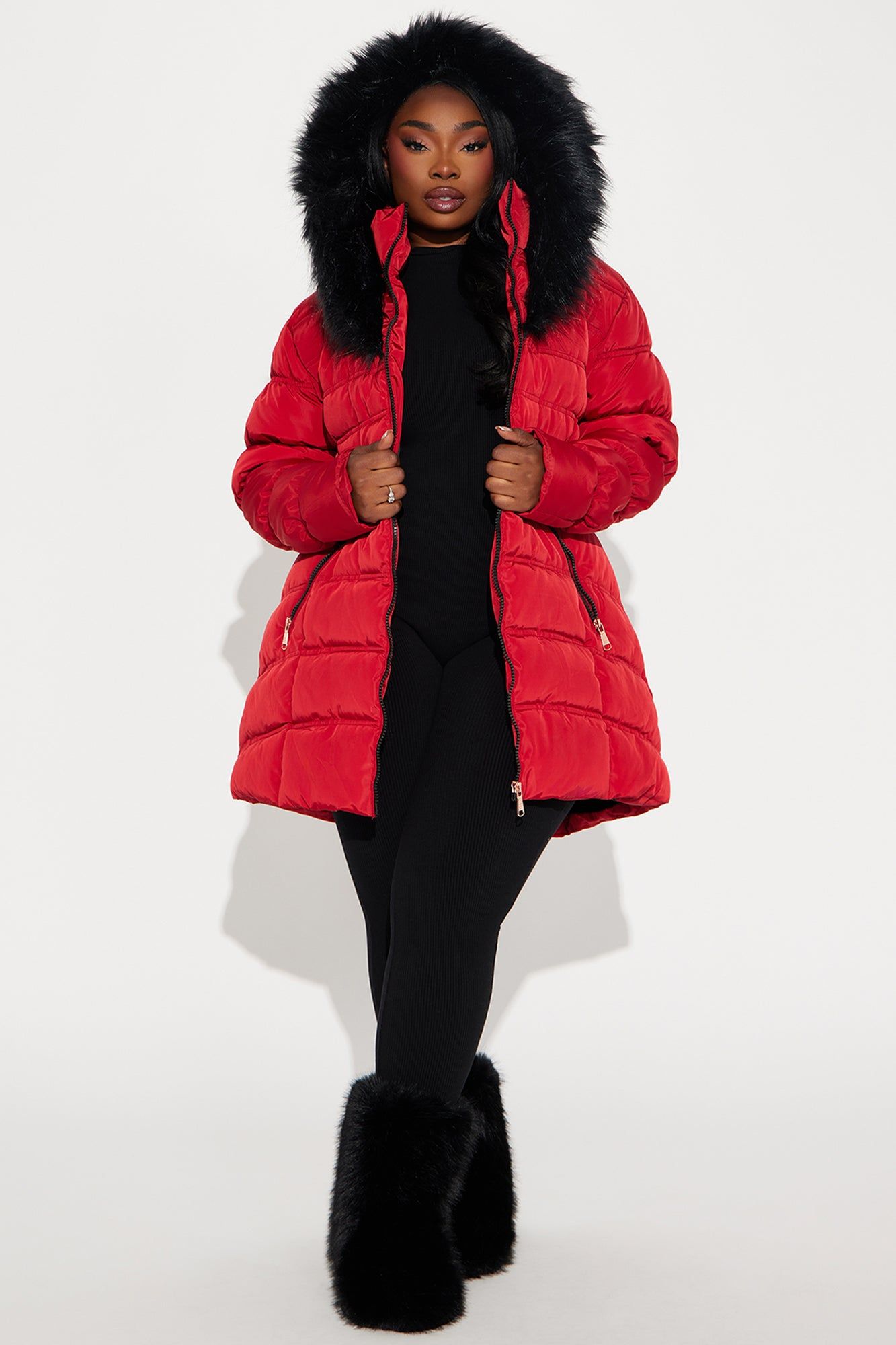 Ice Skating Date Puffer Jacket - Red sold by Fashion Nova product image thumbnail 5
