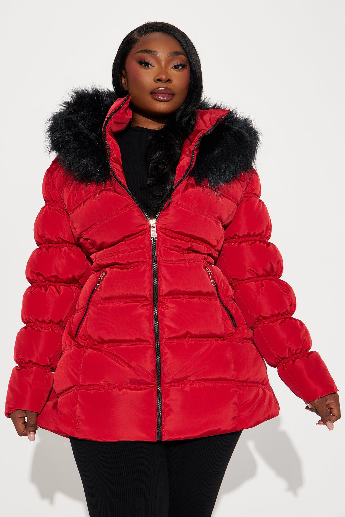Ice Skating Date Puffer Jacket - Red sold by Fashion Nova product image thumbnail 4