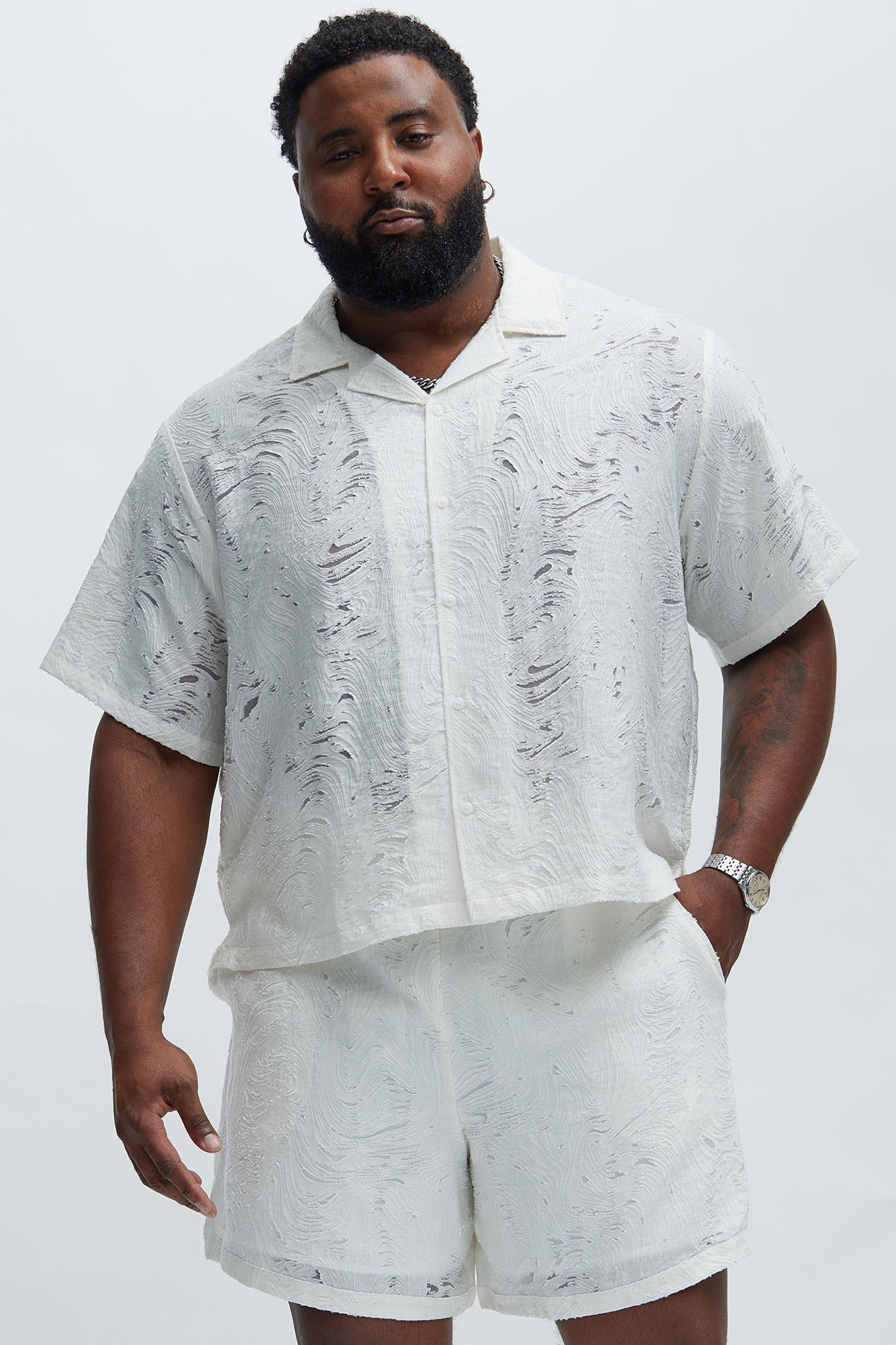 Mirage Textured Shirt - White sold by Fashion Nova product image thumbnail 5