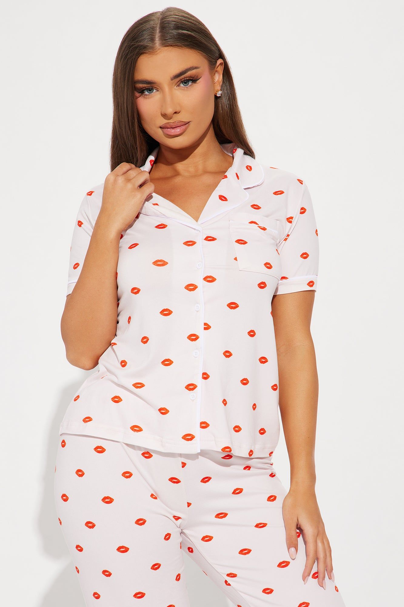 Kissing You PJ Pant Set - Pink/combo sold by Fashion Nova product image thumbnail 2