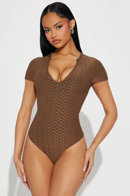 Missed Your Call Bodysuit - Chocolate sold by Fashion Nova