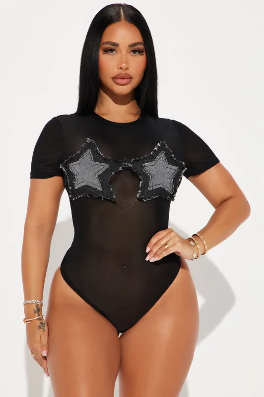 You're A Firework Mesh Bodysuit - Black sold by Fashion Nova