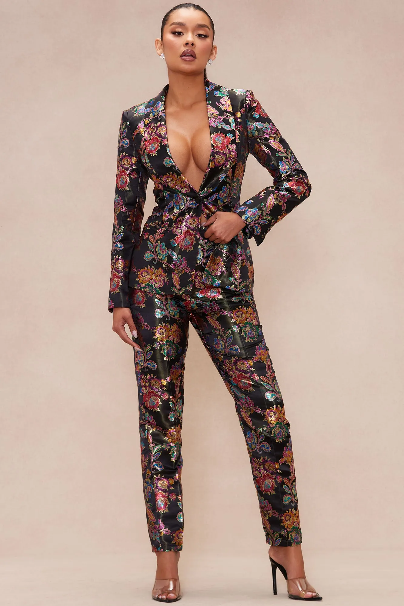 Yazzmin Satin Pant Suit Set - Black sold by Fashion Nova