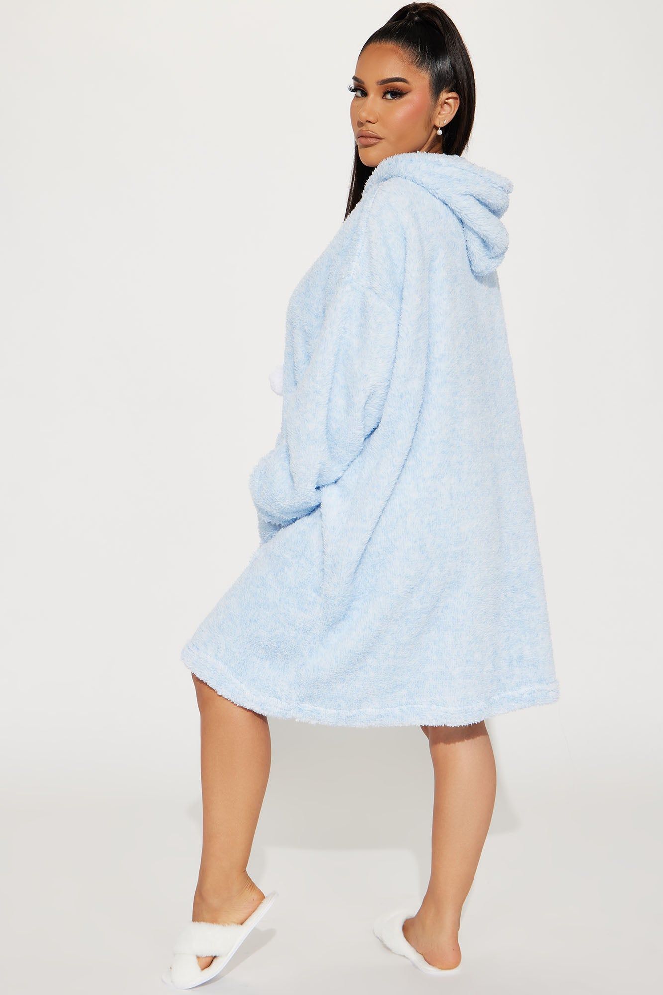 Cozy Up PJ Plush Big Cozy Hoodie - Blue sold by Fashion Nova product image thumbnail 3