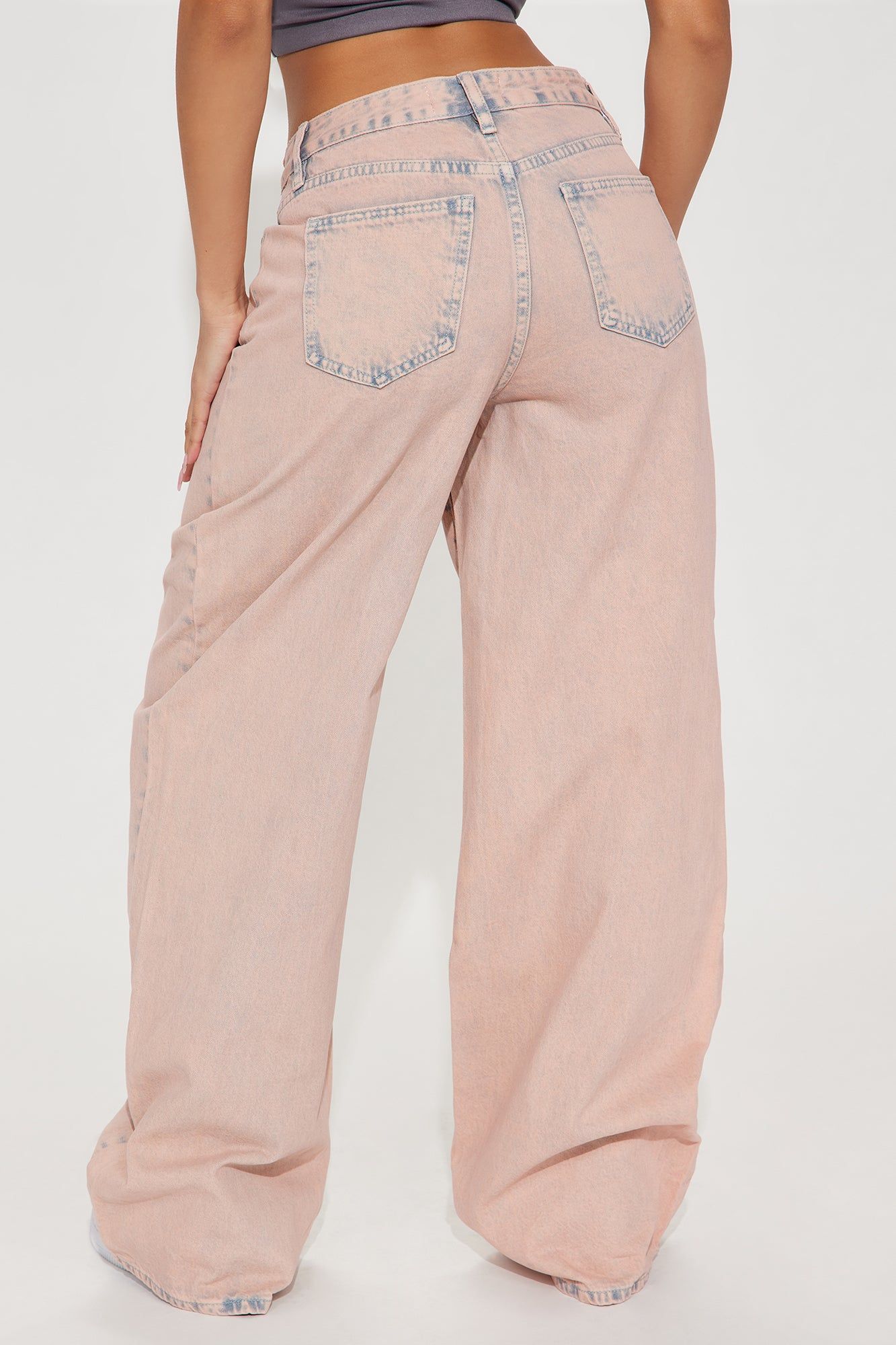 No Context Wide Leg Jeans - Pink sold by Fashion Nova product image thumbnail 3
