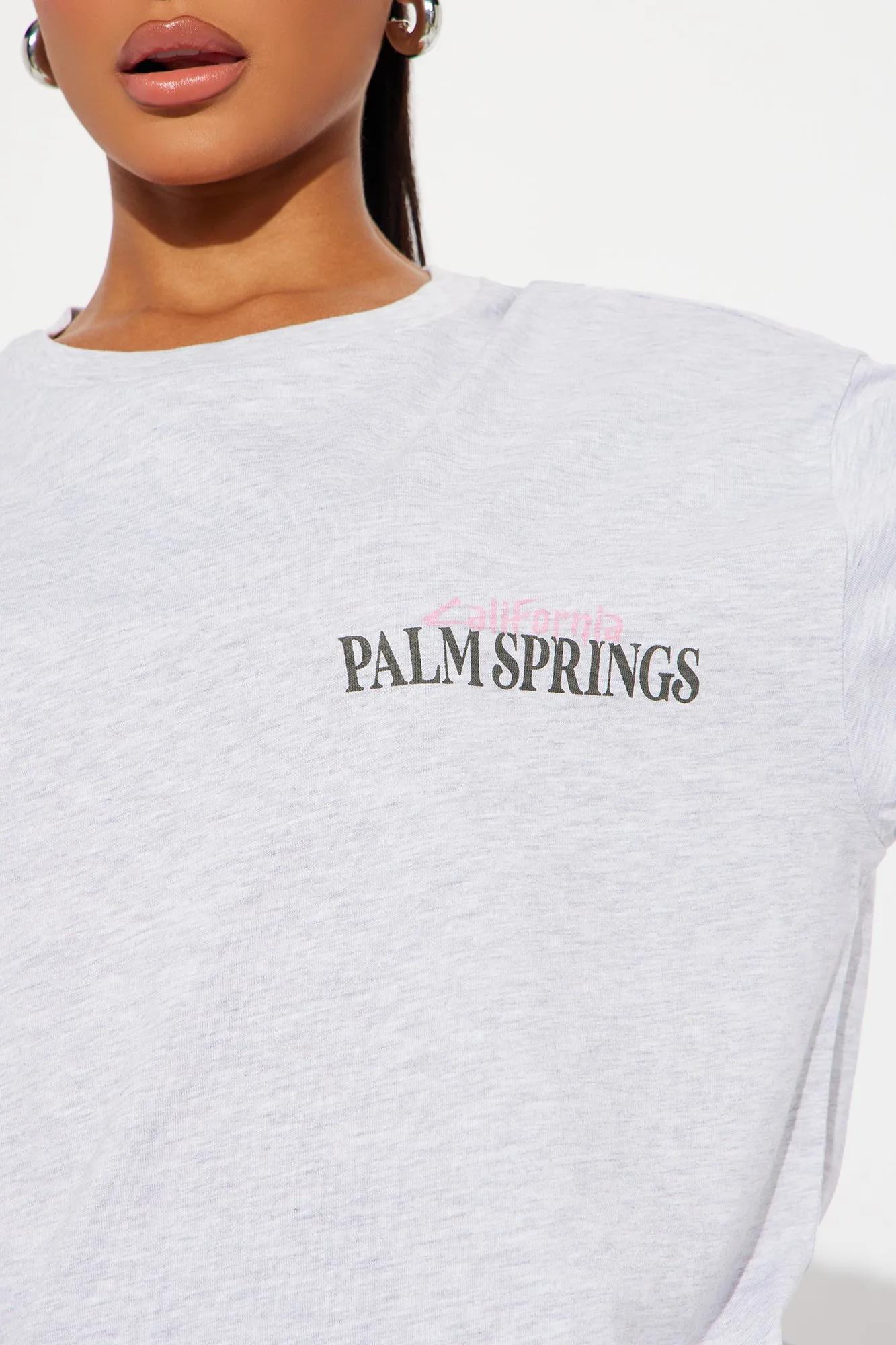 Palm Springs Getaway Tee - Heathered Grey sold by Fashion Nova product image thumbnail 4