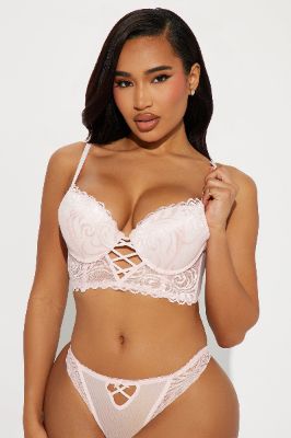 Won't Forget Me Lace Longline Bra - Blush sold by Fashion Nova