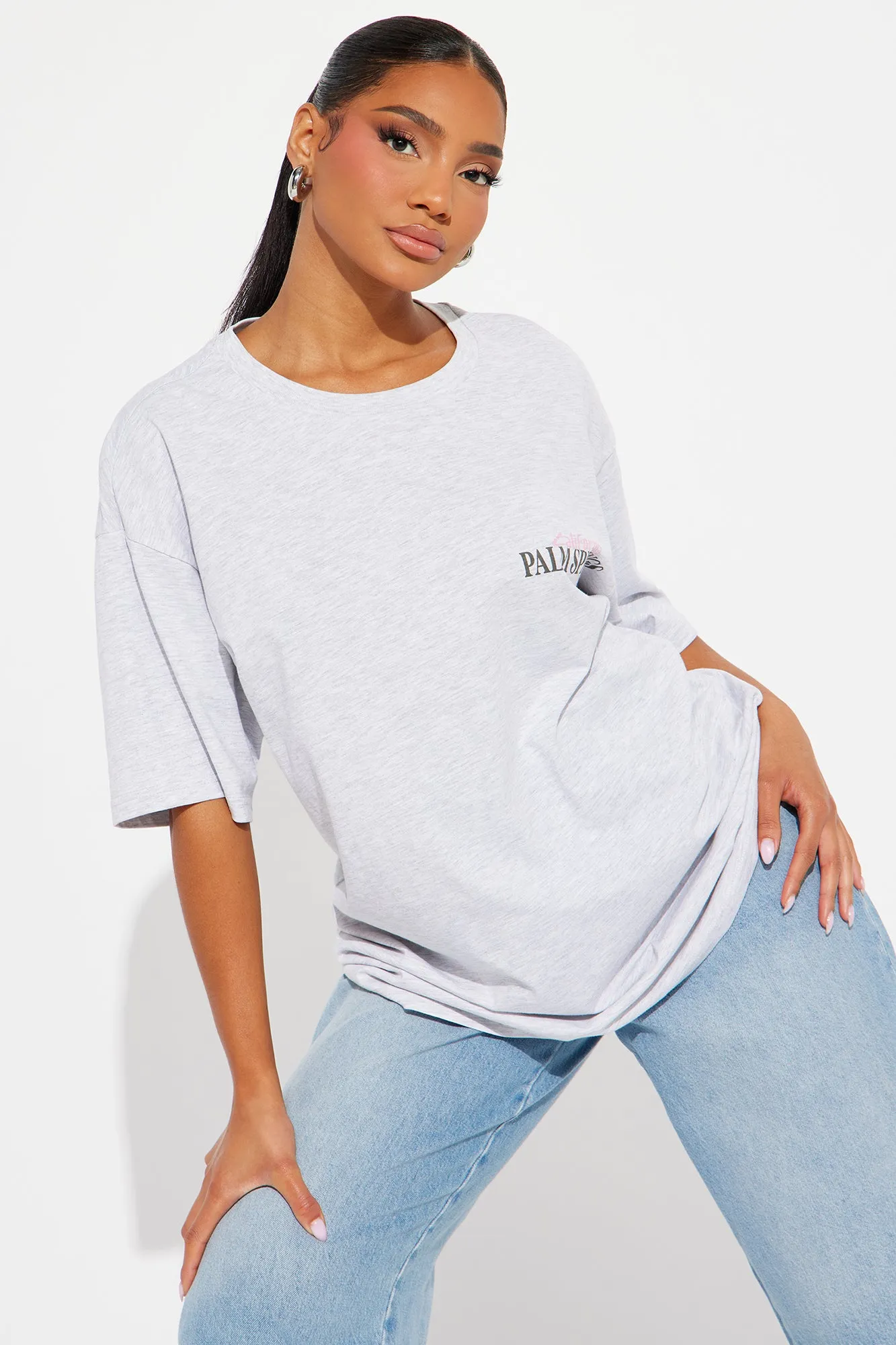 Palm Springs Getaway Tee - Heathered Grey sold by Fashion Nova product image thumbnail 2