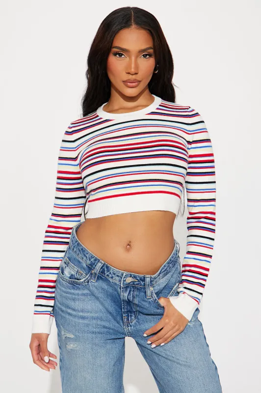 Miss Americana Striped Sweater - Multi Color sold by Fashion Nova