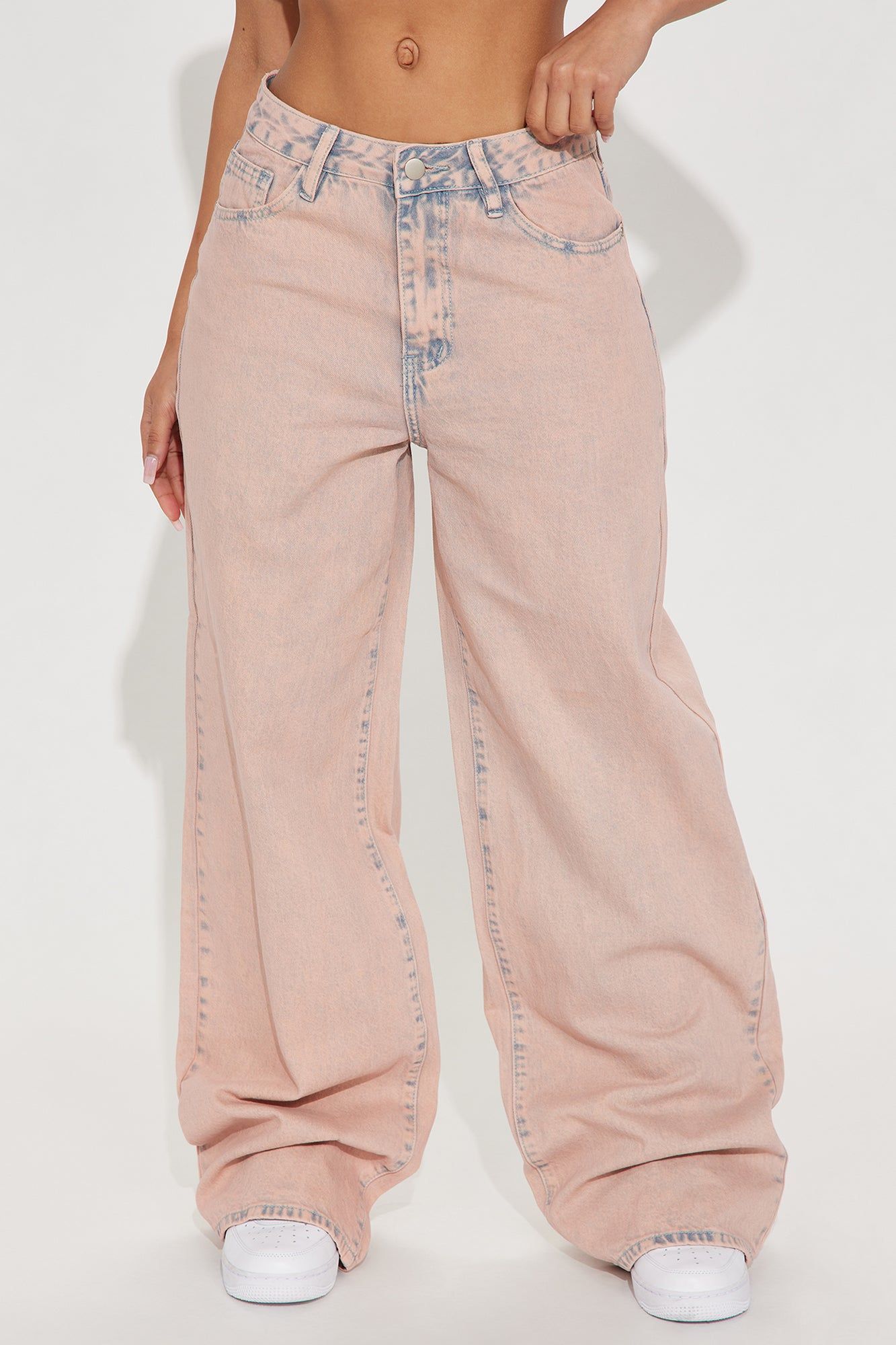 No Context Wide Leg Jeans - Pink sold by Fashion Nova product image thumbnail 2