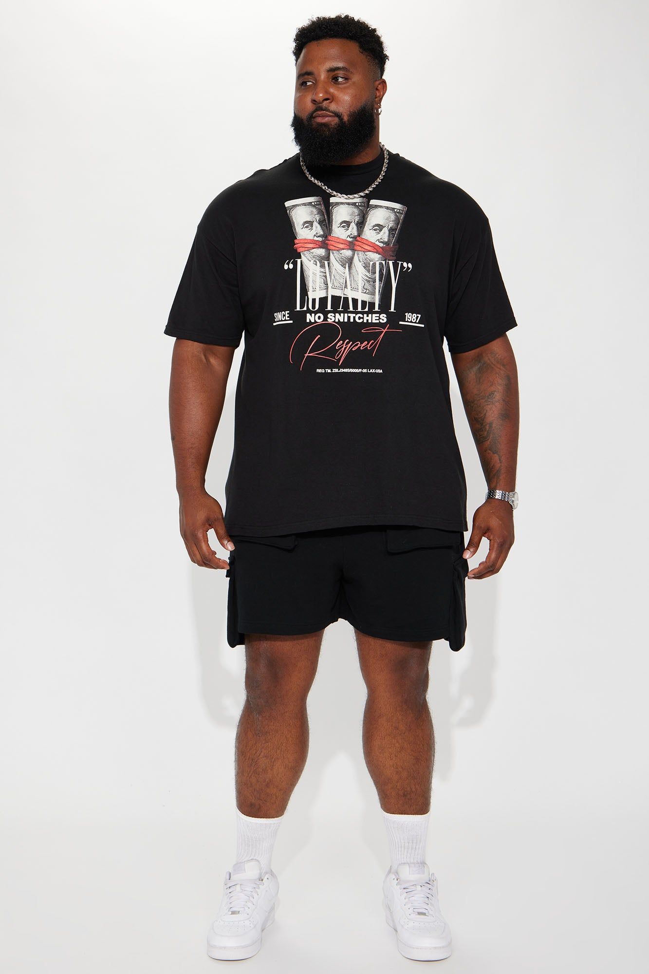 Loyalty No Snitches Short Sleeve Tee - Black sold by Fashion Nova product image thumbnail 5