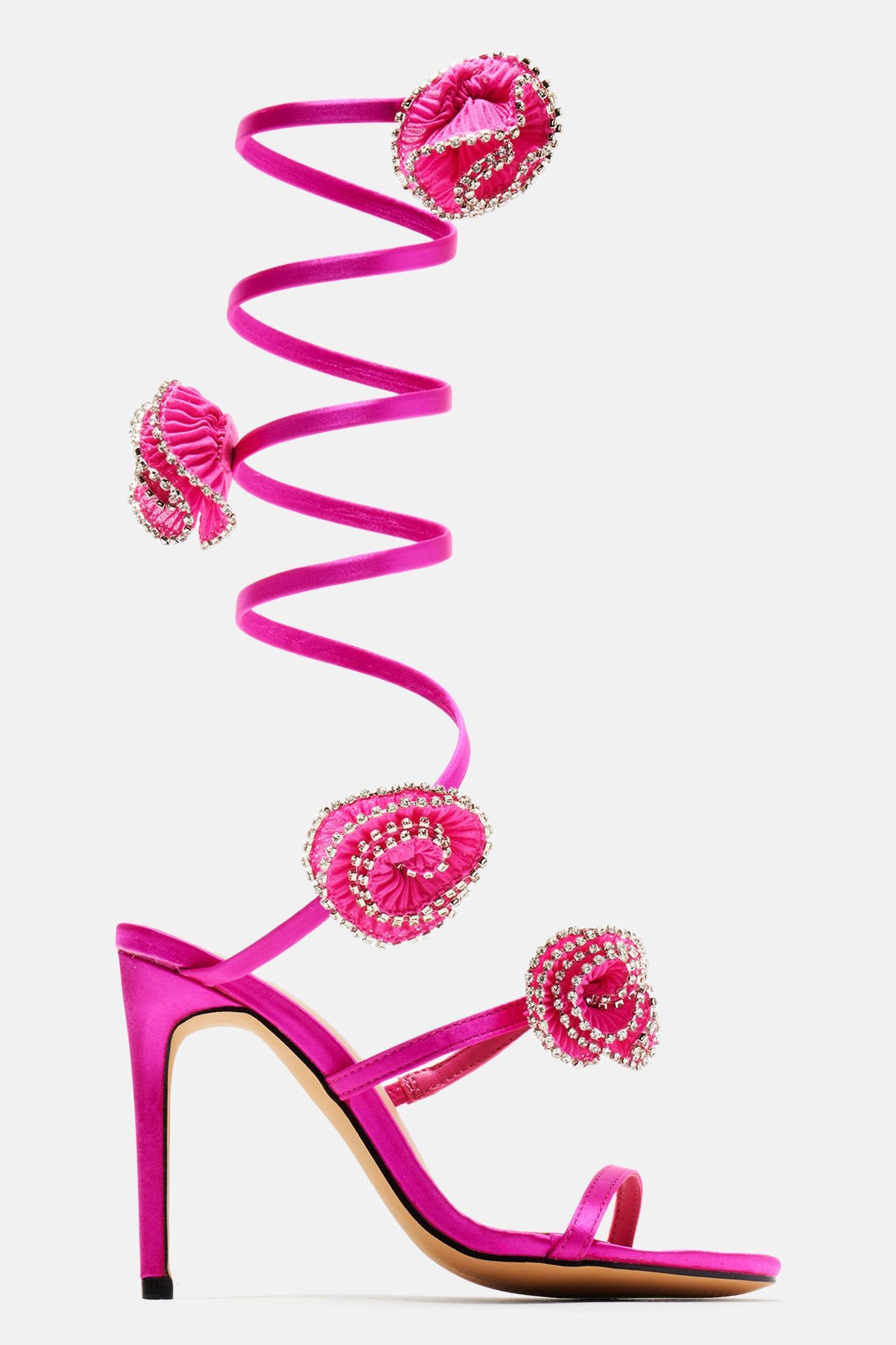 After Midnight Wrap Up Heeled Sandals - Pink sold by Fashion Nova product image thumbnail 4