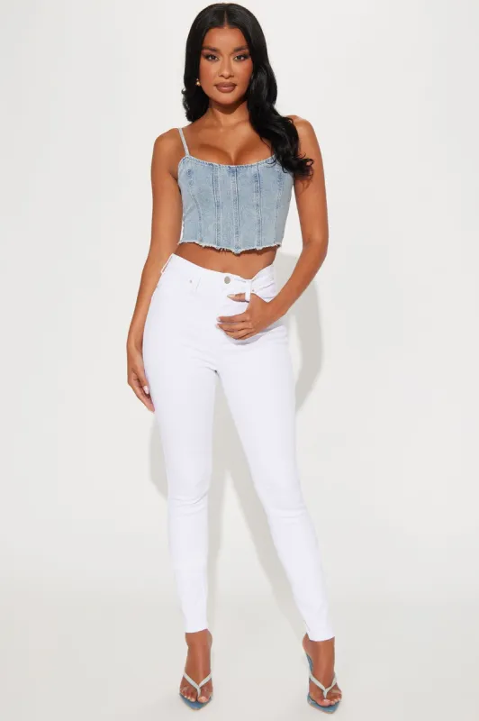 Tall Tulsa Booty Lifting High Rise Stretch Skinny Jeans - White sold by Fashion Nova