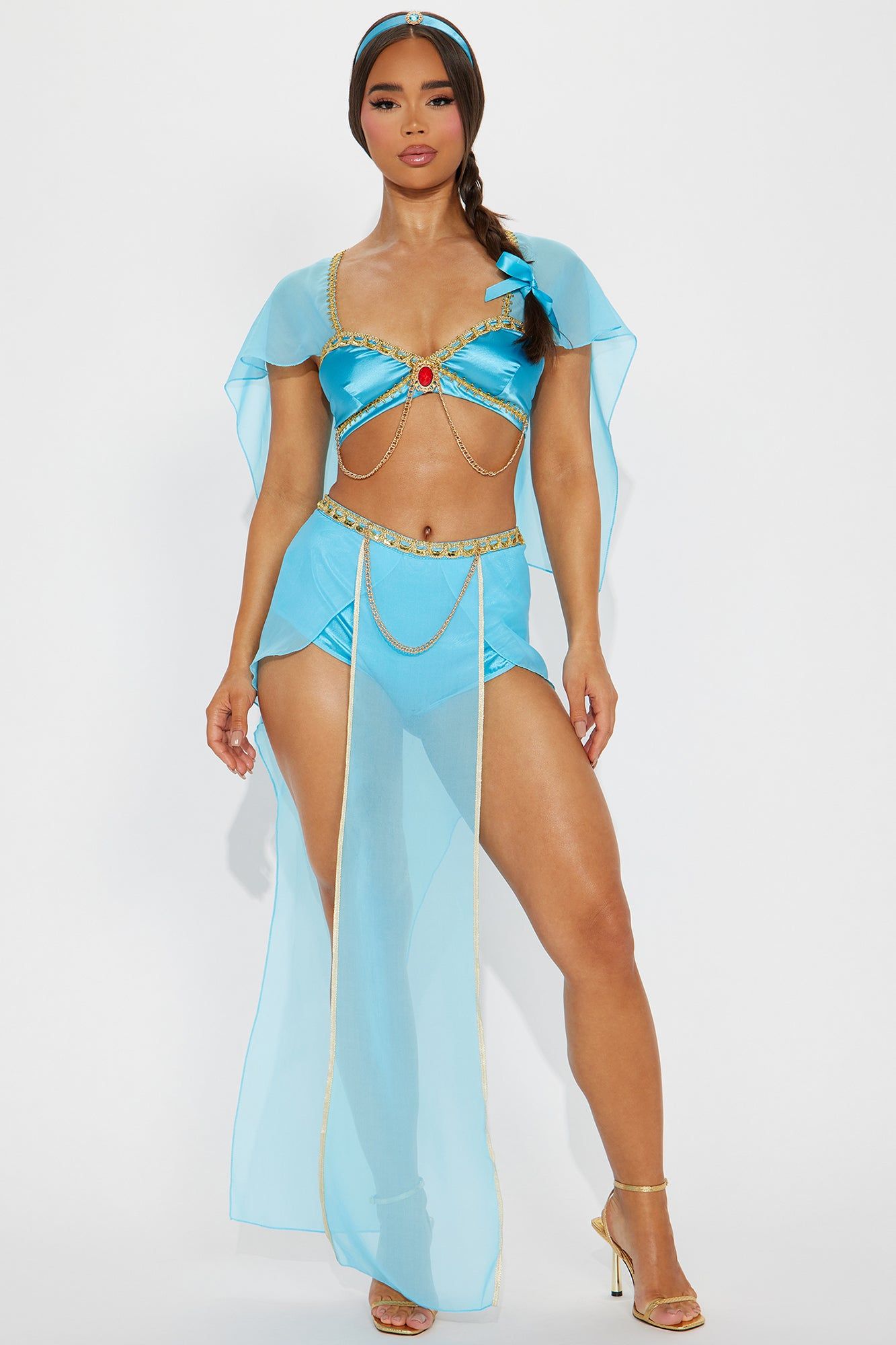 Arabian Nights Princess 3 Piece Costume Set - Aqua sold by Fashion Nova