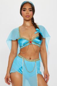 Arabian Nights Princess 3 Piece Costume Set - Aqua sold by Fashion Nova