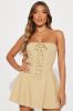 Parker Denim Mini Dress - Khaki sold by Fashion Nova