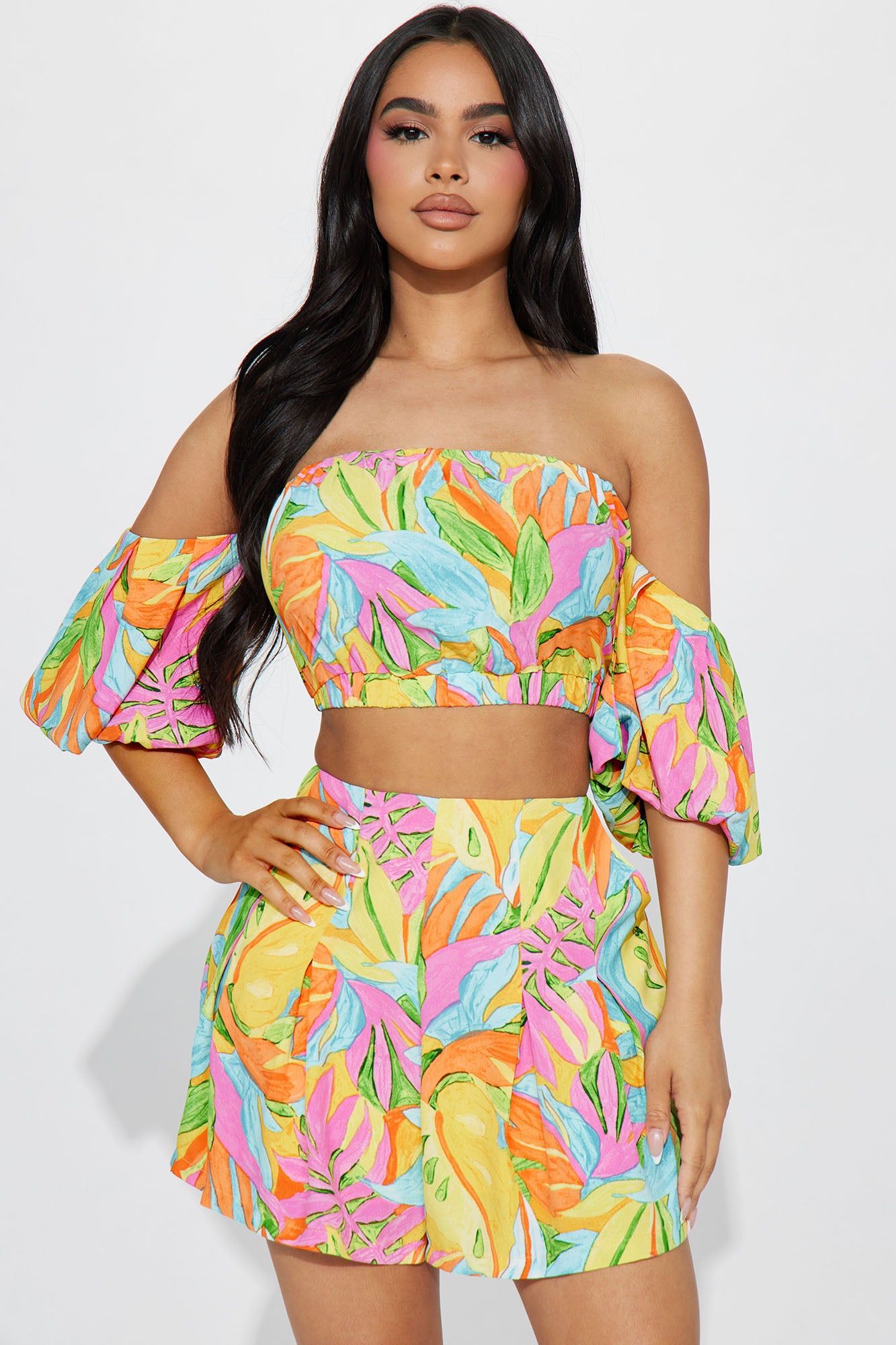 Paradise Vibe Short Set - Yellow/combo sold by Fashion Nova product image thumbnail 2