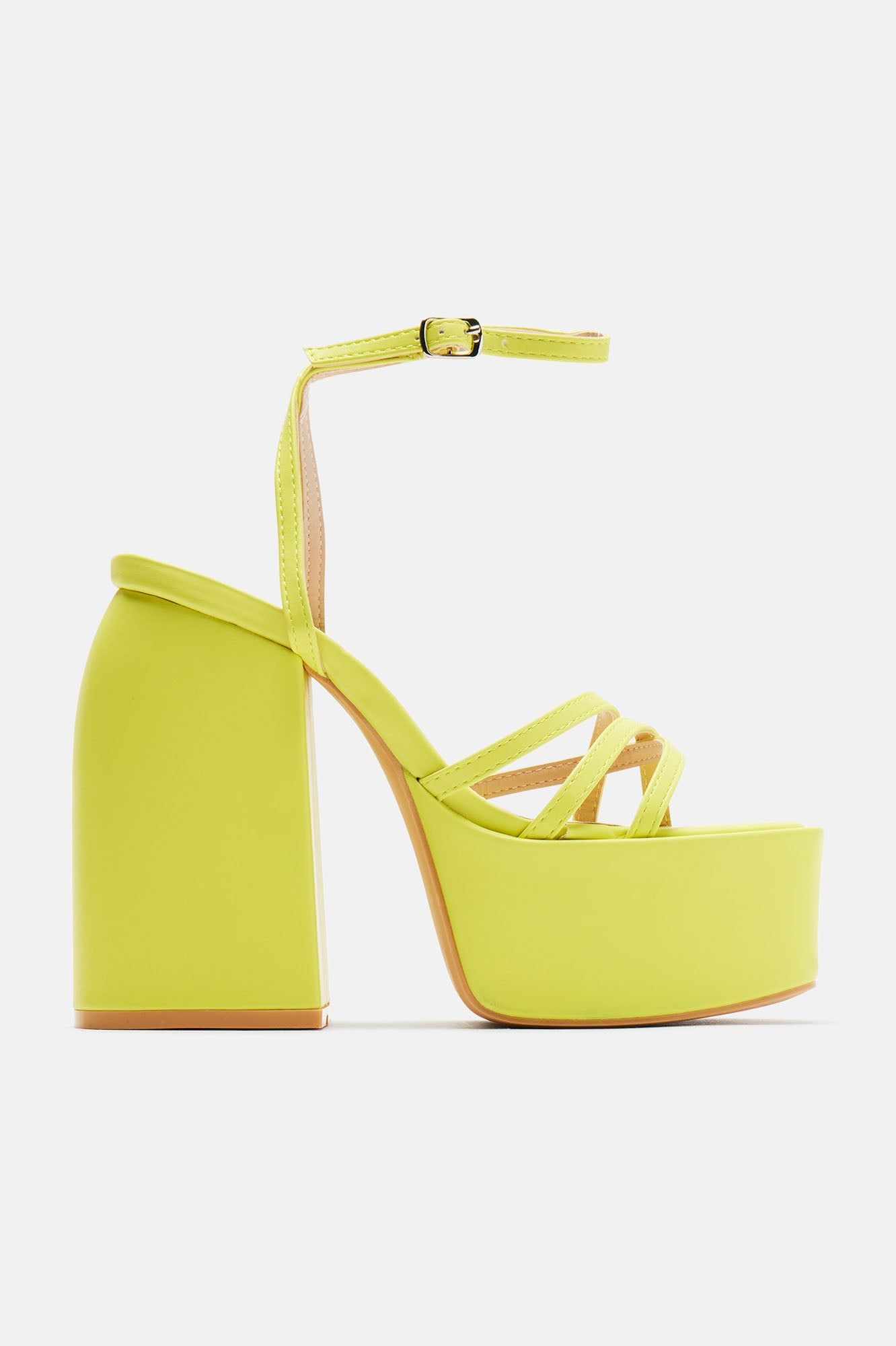 Freya Platform Block Heels - Yellow sold by Fashion Nova product image thumbnail 3