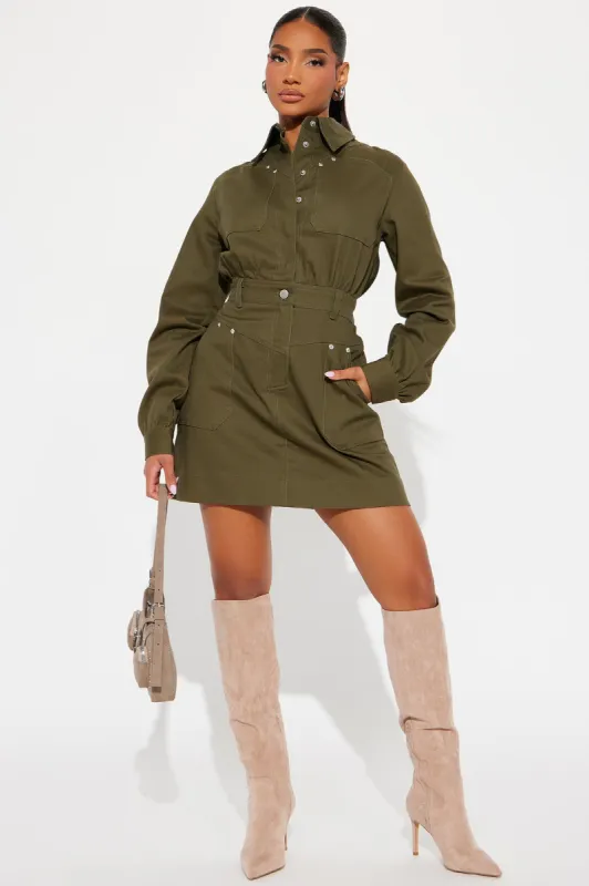 Jeanie Denim Mini Dress - Green sold by Fashion Nova