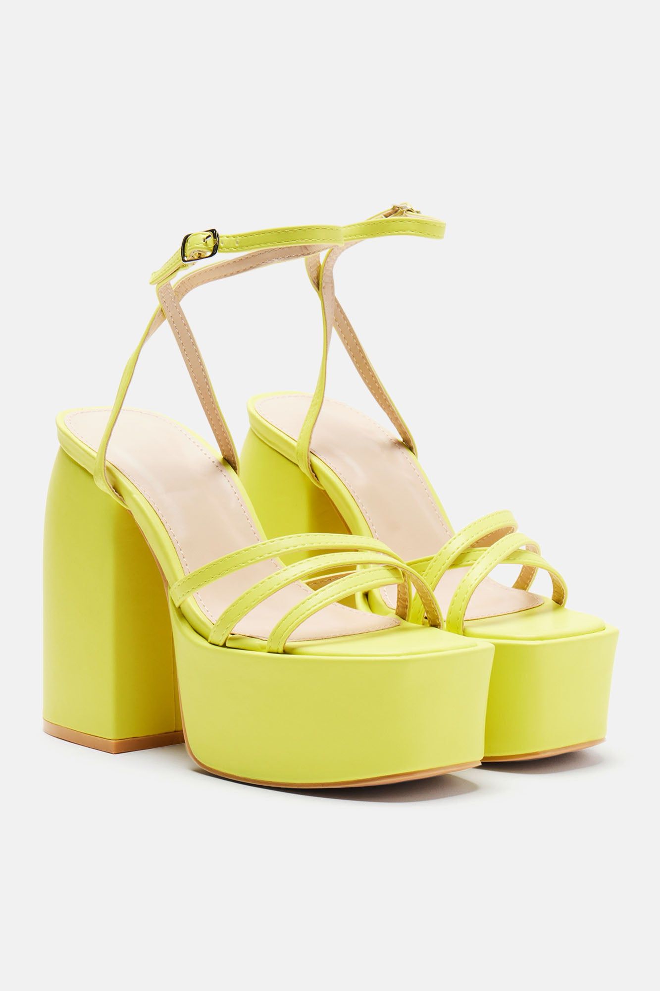 Freya Platform Block Heels - Yellow sold by Fashion Nova product image thumbnail 2