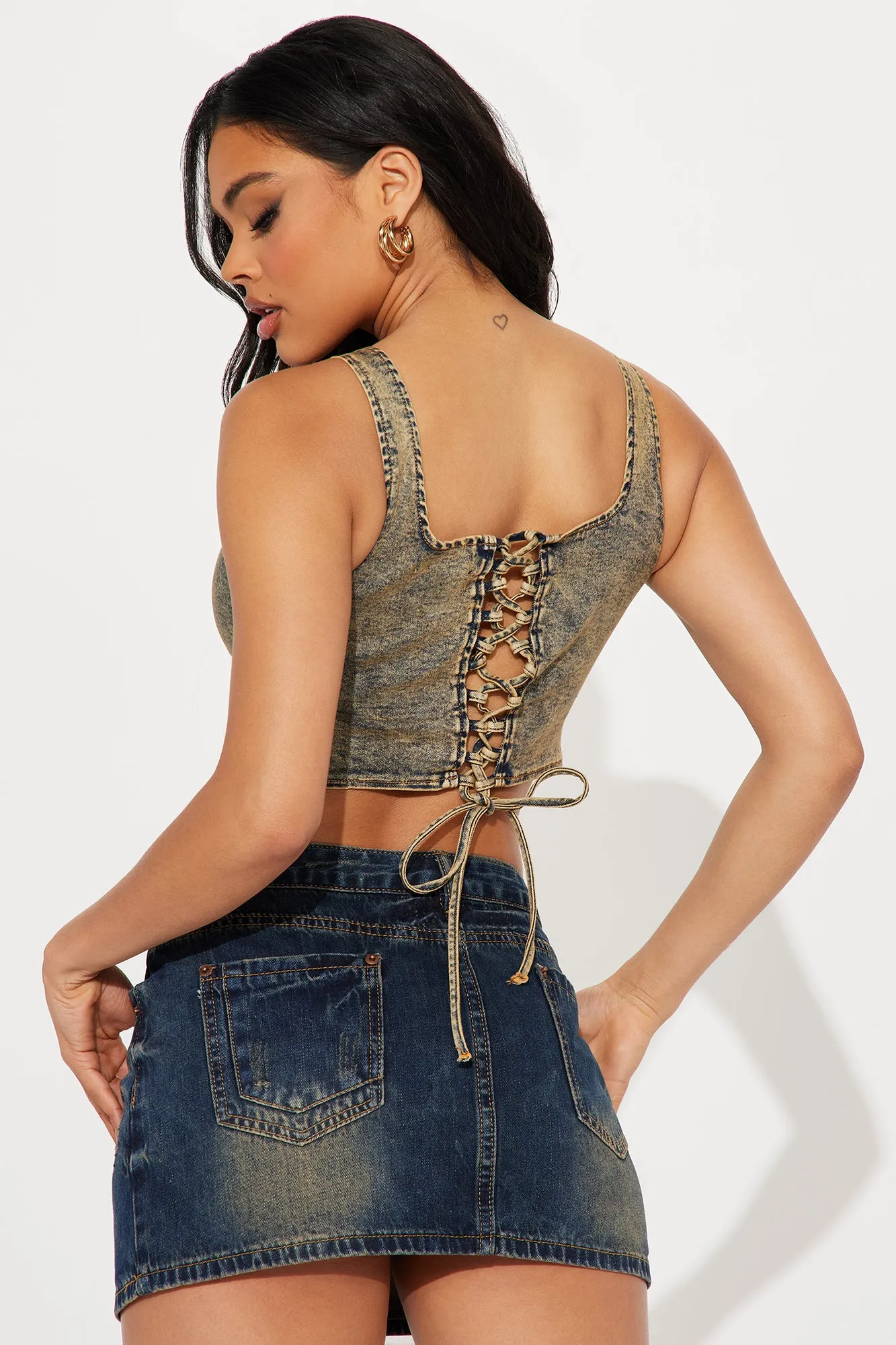 Eliara Denim Corset Top - Vintage Wash sold by Fashion Nova product image thumbnail 3