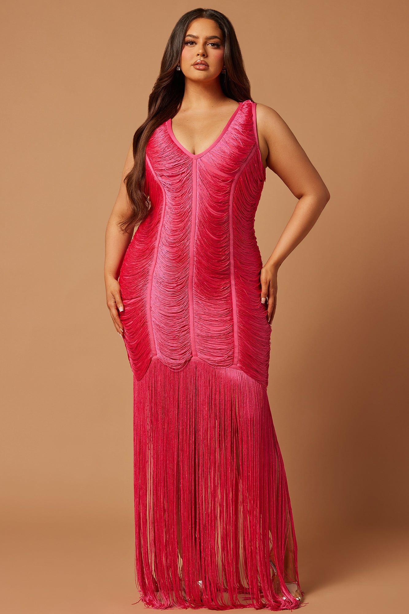 Kasey Fringe Bandage Mini Dress - Pink sold by Fashion Nova product image thumbnail 5