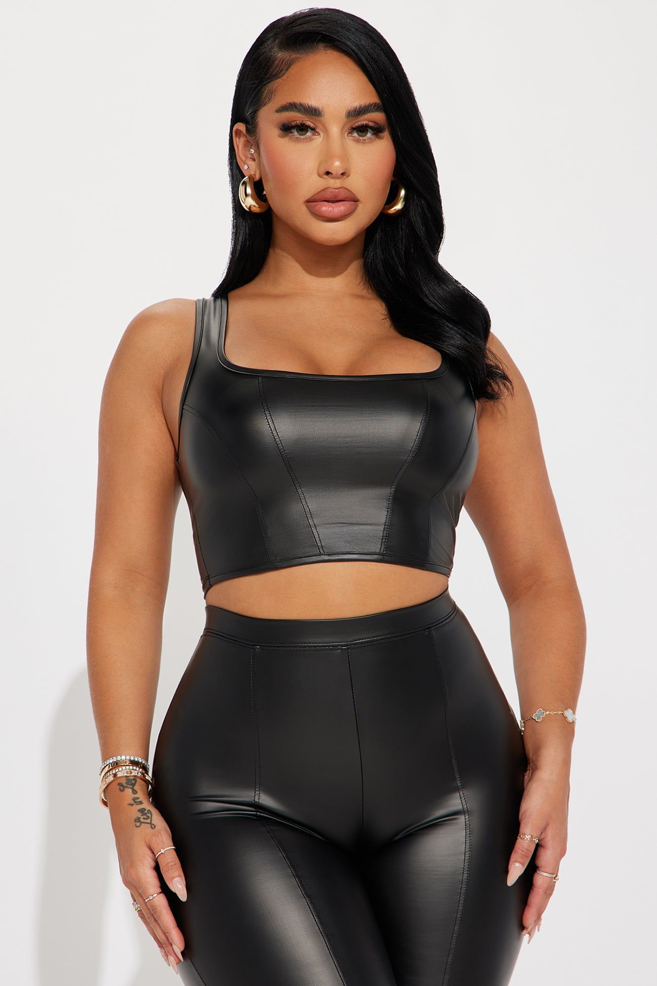 Always Cool Faux Leather Legging Set - Black sold by Fashion Nova product image thumbnail 2