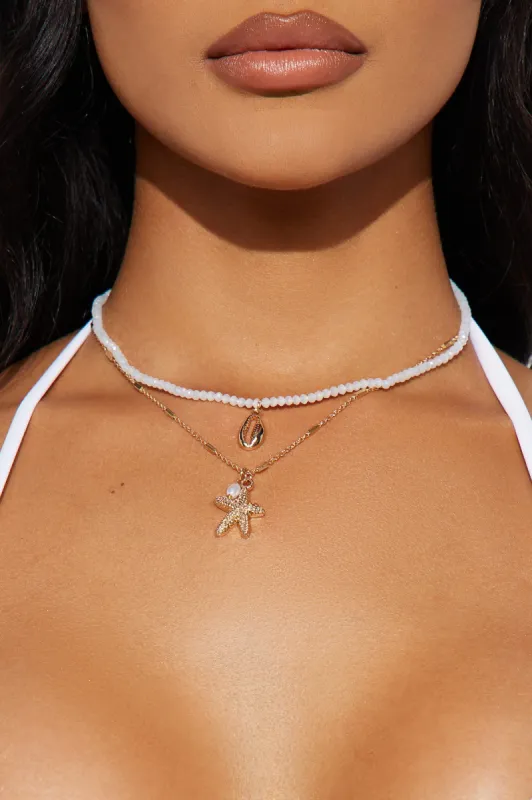 Tropical Playa Layered Necklace - Gold/combo sold by Fashion Nova