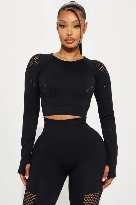 Body Bend Seamless Active Top - Black sold by Fashion Nova