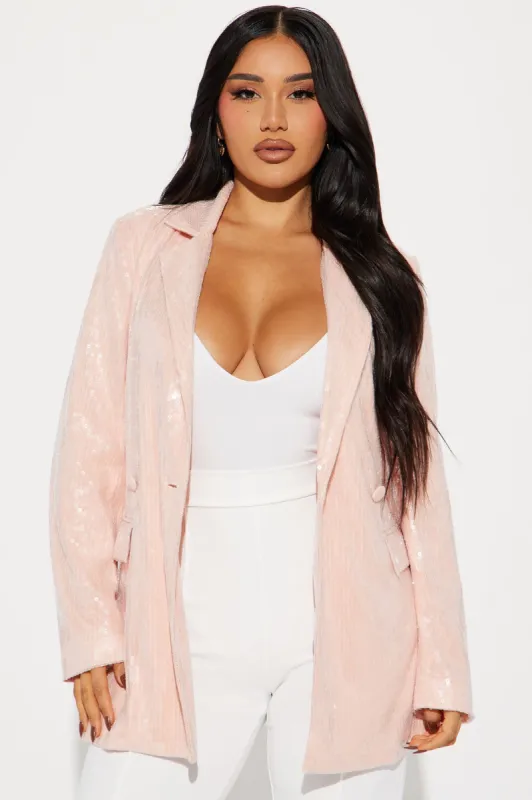 Alana Sequin Blazer - Nude sold by Fashion Nova