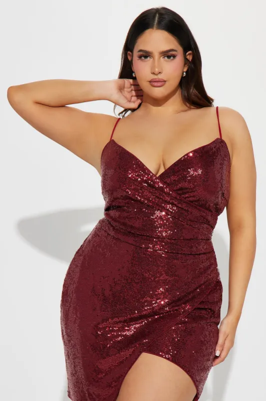 Imported Bubbly Sequin Mini Dress - Red sold by Fashion Nova