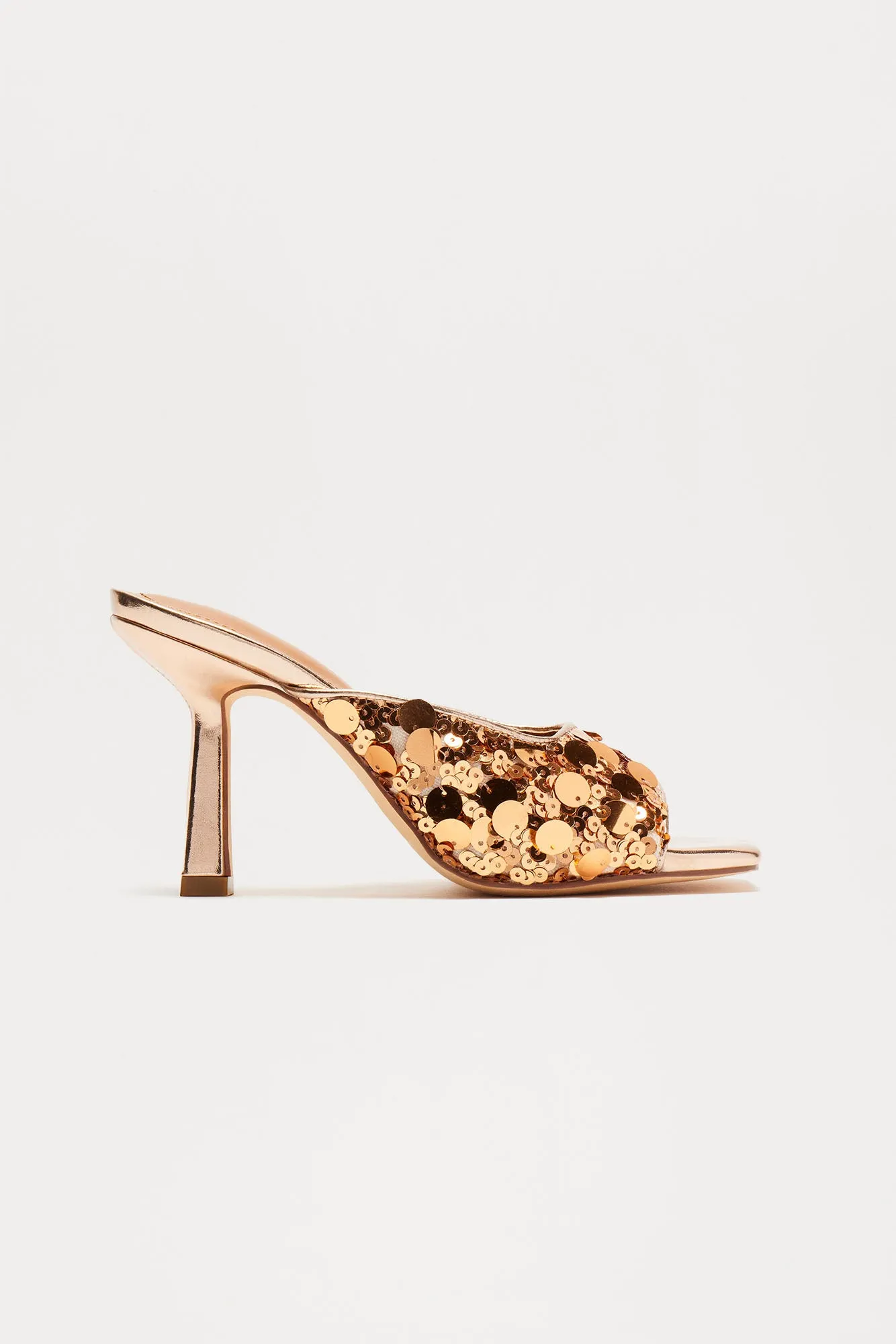 Call You Up Sequin Mules - Bronze sold by Fashion Nova