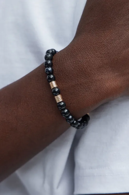 Black Sea Beaded Bracelet - Black/Gold made by Fashion Nova