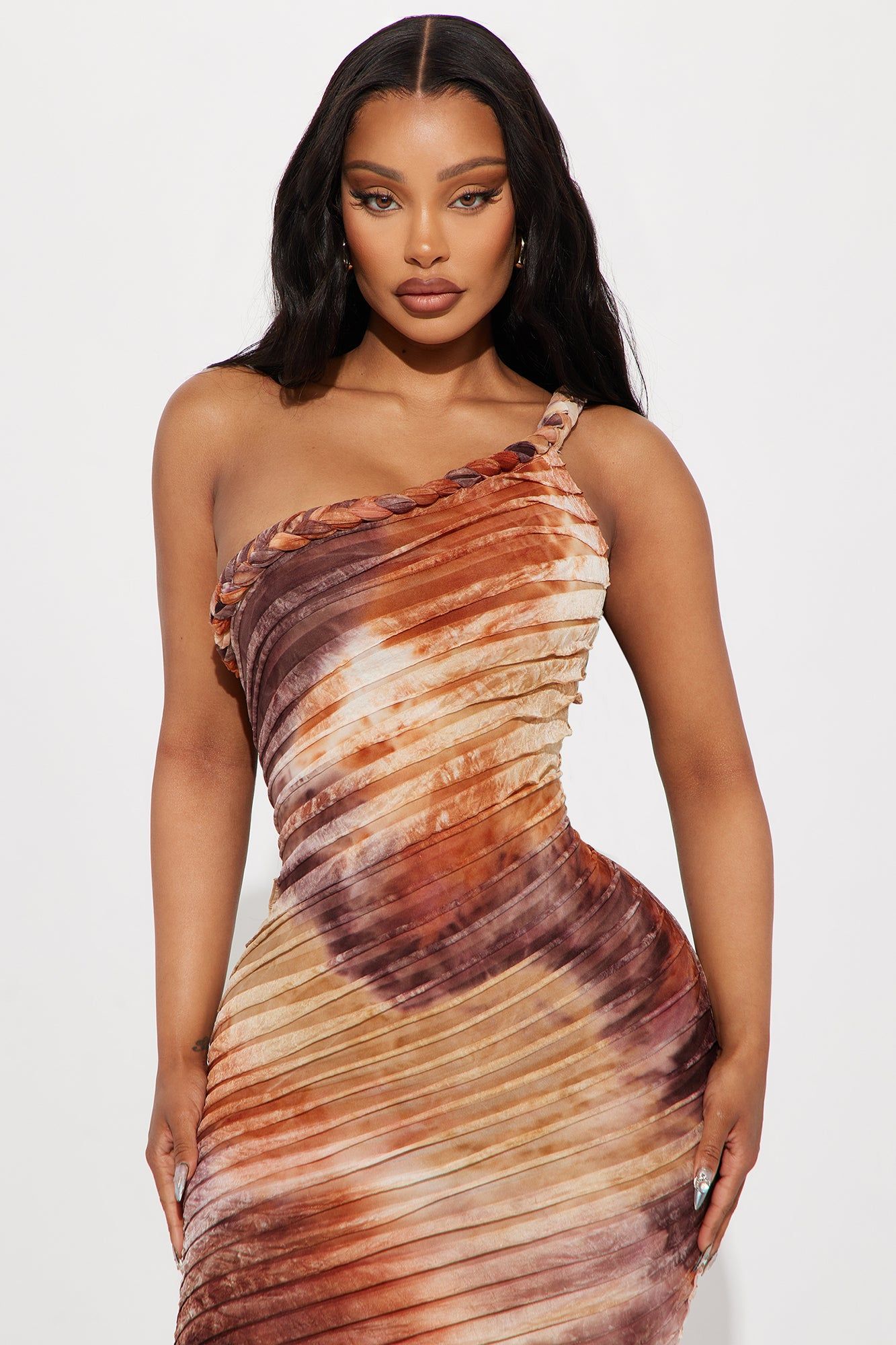 Maylee Textured Maxi Dress - Brown Combo sold by Fashion Nova product image thumbnail 2