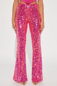 In My Era Sequin Pant - Fuchsia sold by Fashion Nova