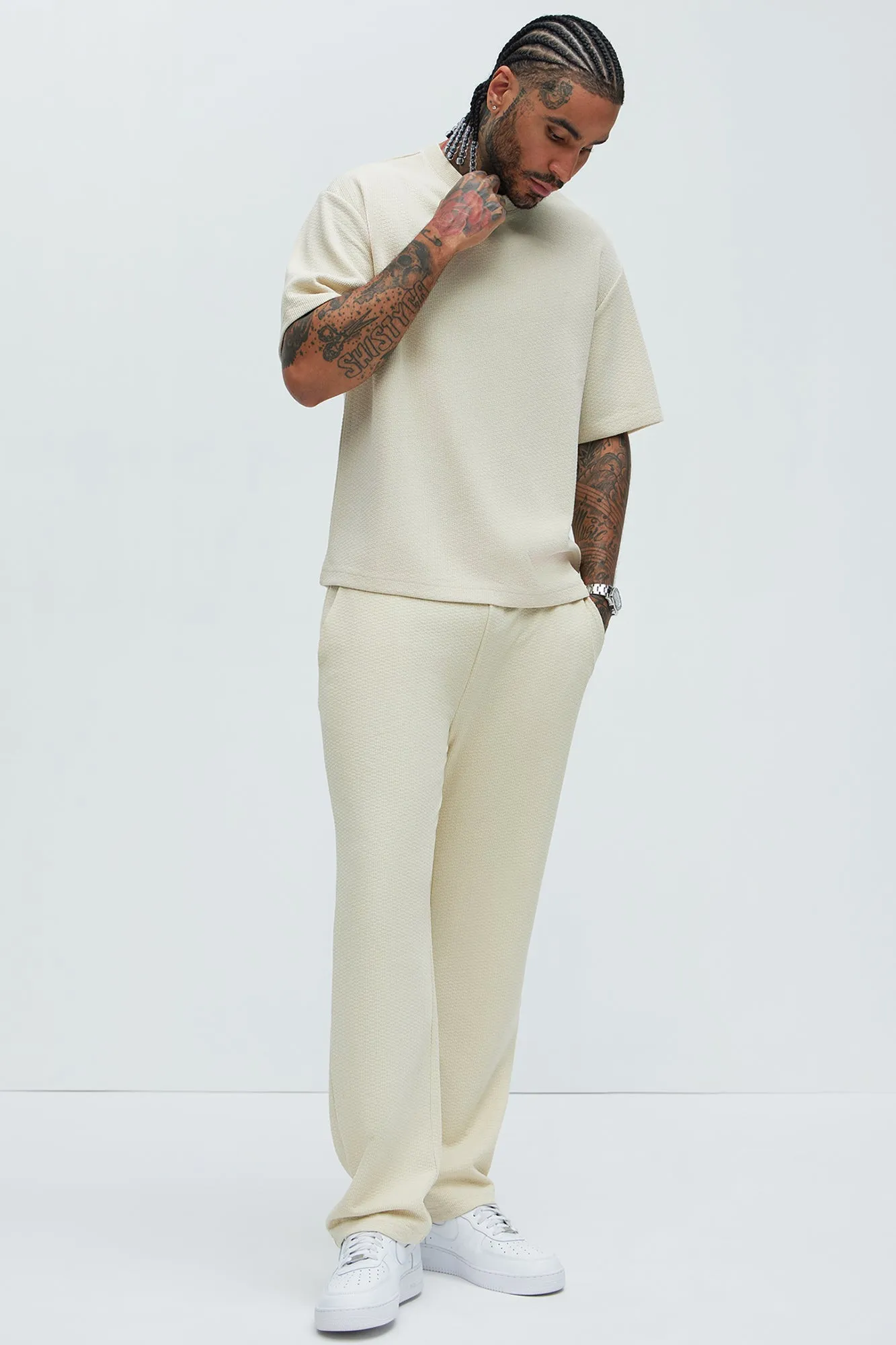 Capstan Straight Textured Pants - Cream sold by Fashion Nova product image thumbnail 2