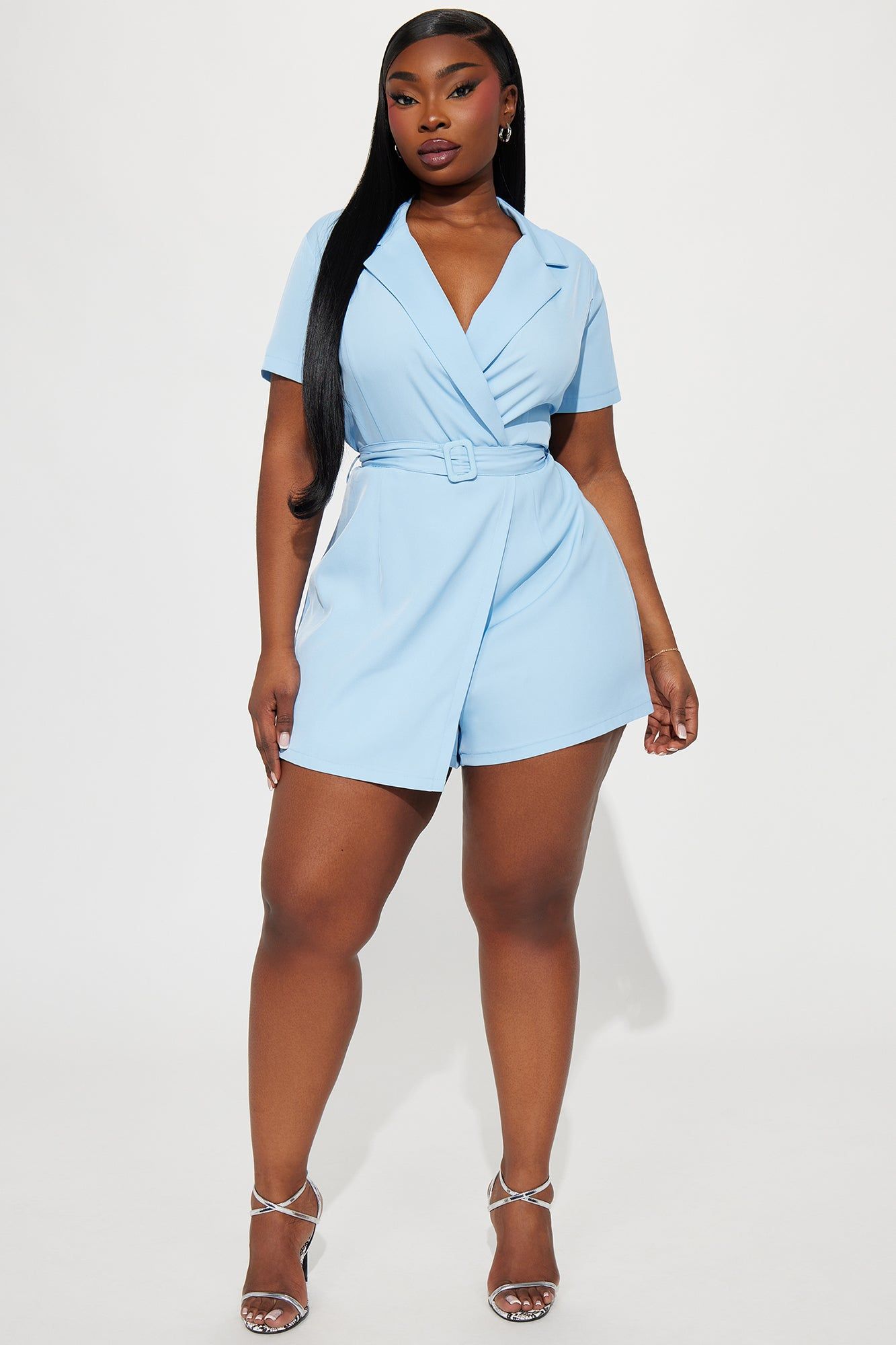 Know My Worth Blazer Romper - Light Blue sold by Fashion Nova product image thumbnail 4