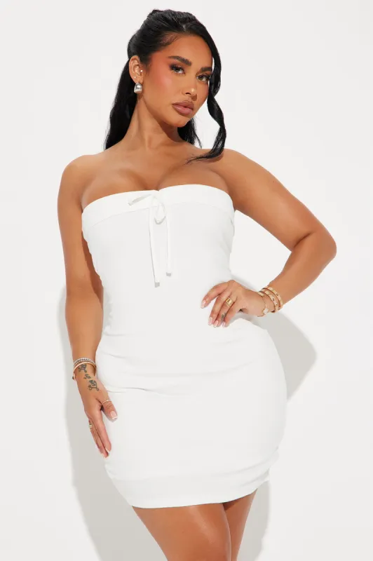Ribbed Radiance Mini Dress - Cream sold by Fashion Nova