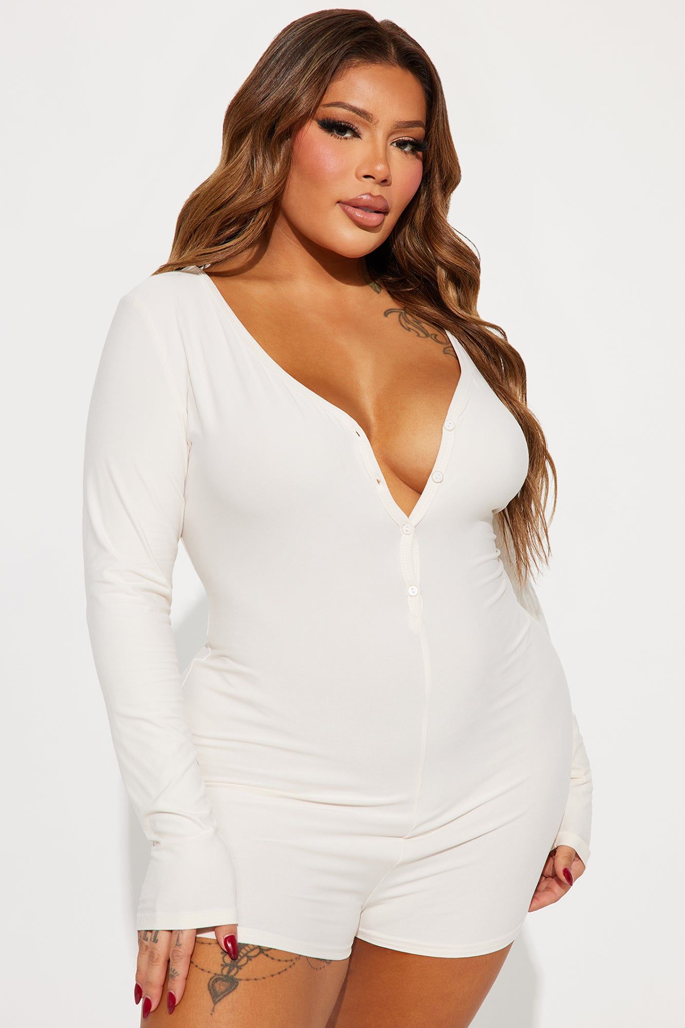 Los Angeles Long Sleeve PJ Romper Onesie - Ivory sold by Fashion Nova product image thumbnail 3