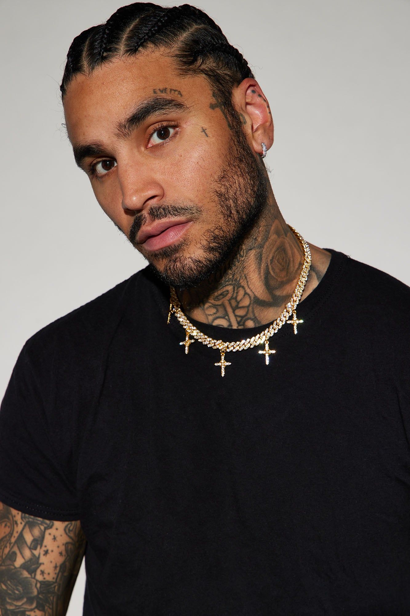 Crosses Iced Cuban Chain Necklace - Gold sold by Fashion Nova product image thumbnail 3