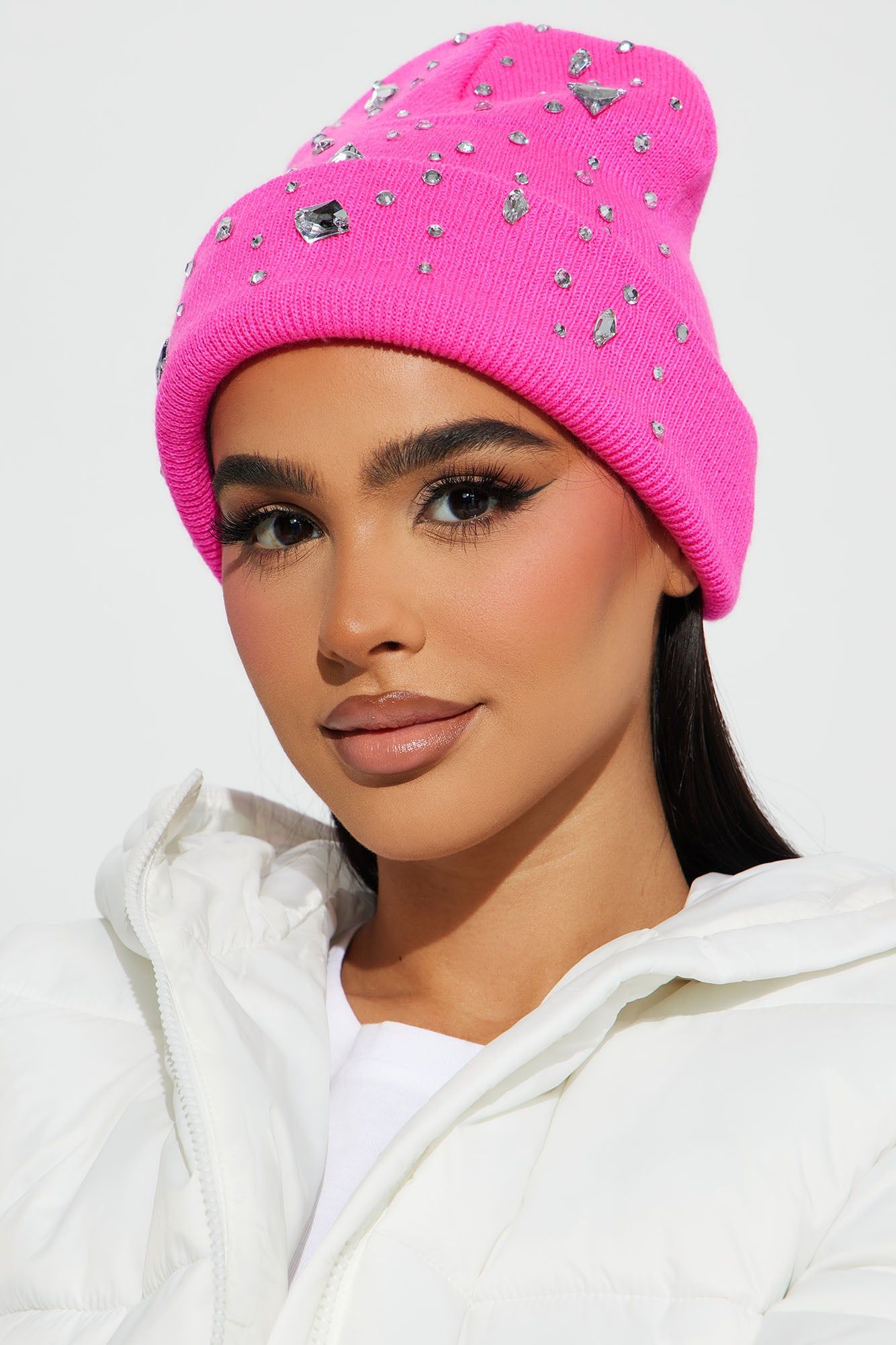 Sparkle On Me Beanie - Pink sold by Fashion Nova