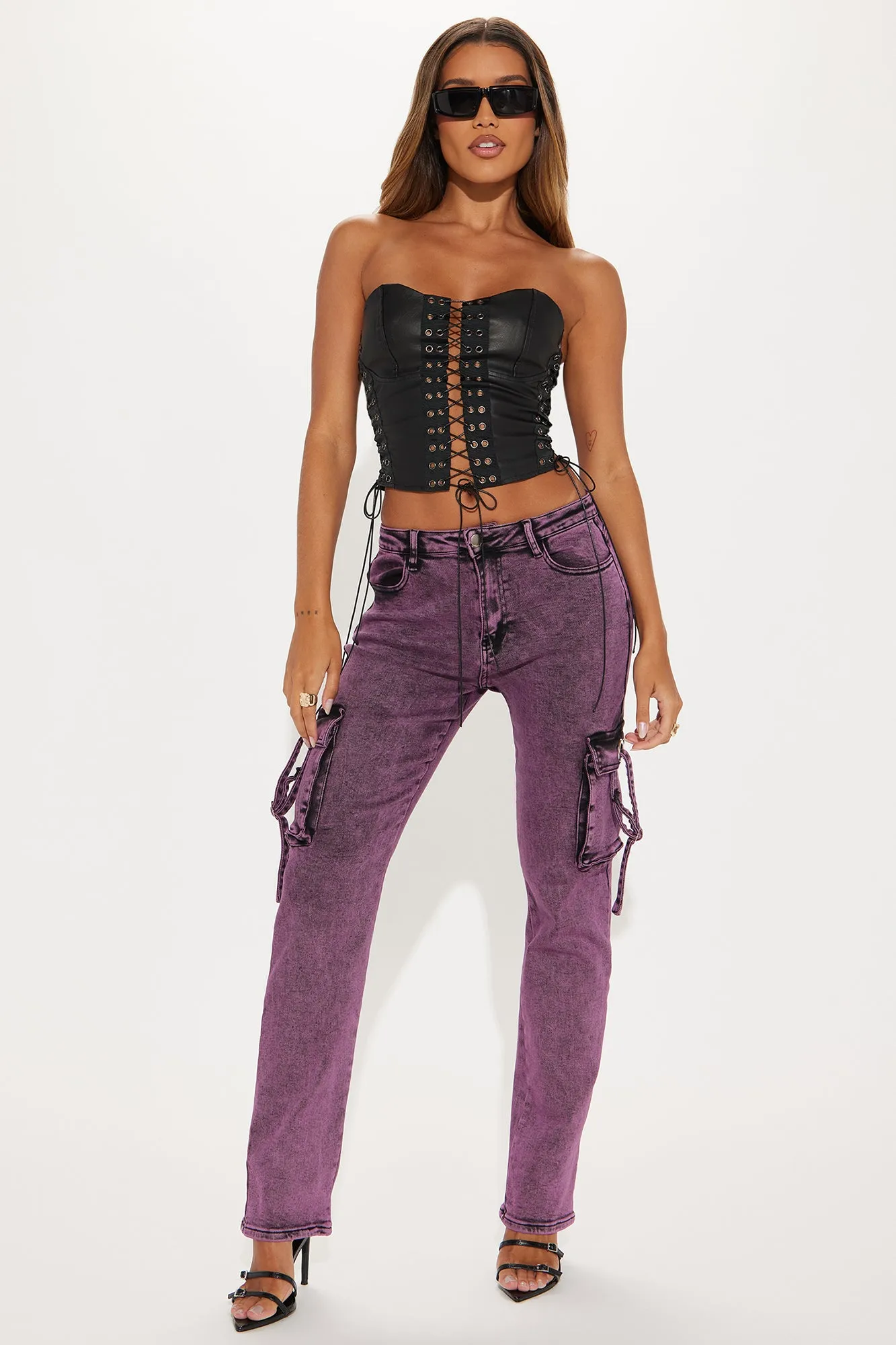 Fair Trade Faux Leather Top - Black sold by Fashion Nova product image thumbnail 2