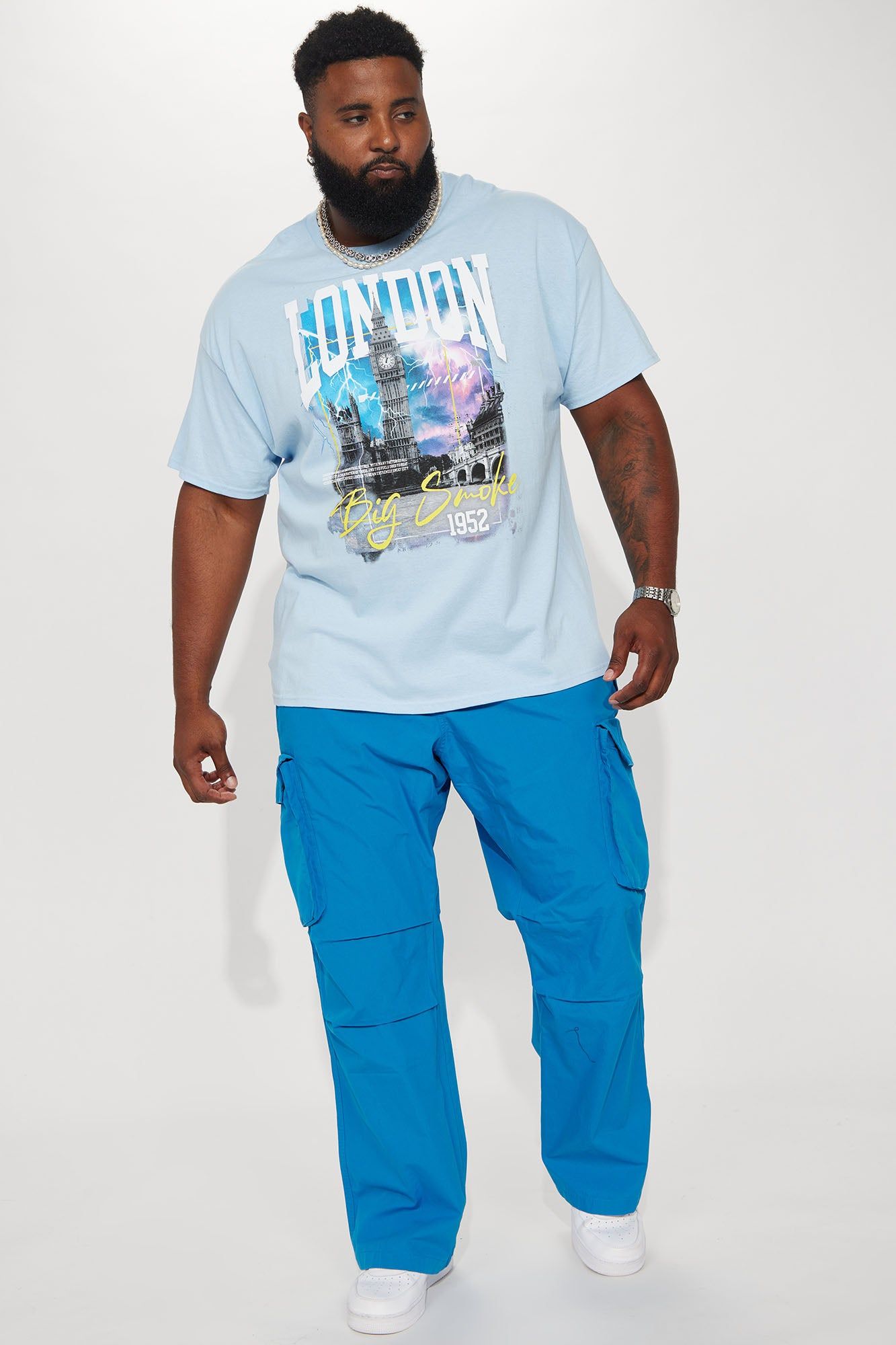 Slim Flare Cargo Parachute Pants - Blue sold by Fashion Nova product image thumbnail 7