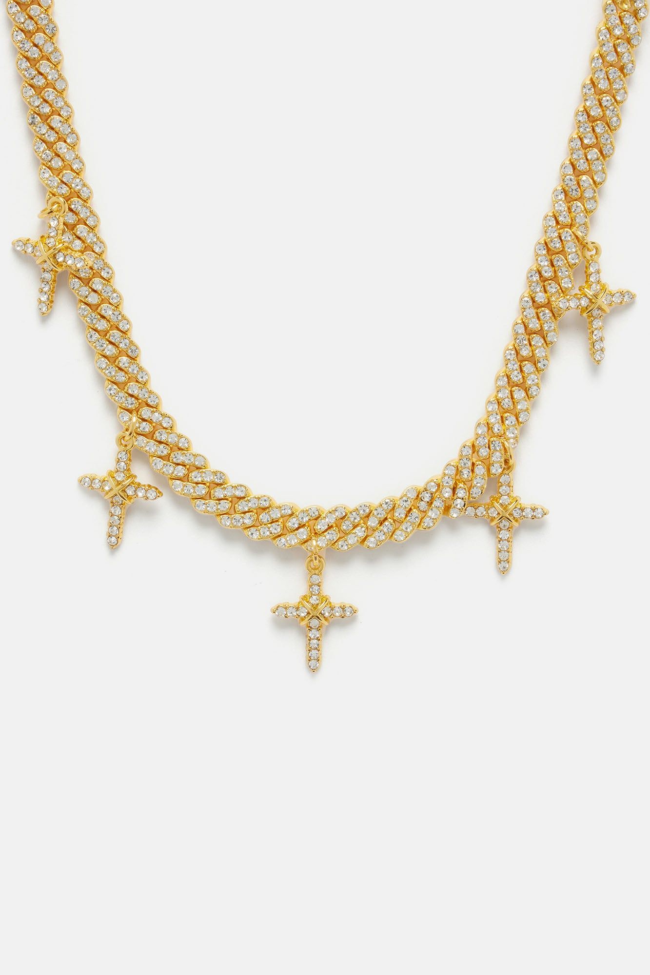 Crosses Iced Cuban Chain Necklace - Gold sold by Fashion Nova product image thumbnail 2