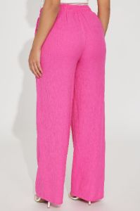 Playin Around Linen Wide Leg Pant - Fuchsia sold by Fashion Nova