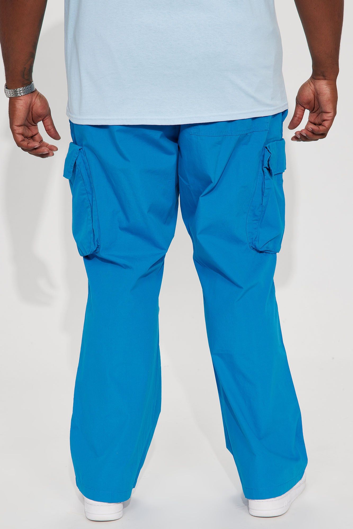 Slim Flare Cargo Parachute Pants - Blue sold by Fashion Nova product image thumbnail 8