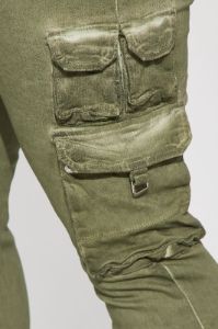Loaded Stacked Skinny Cargo Jeans - Olive sold by Fashion Nova