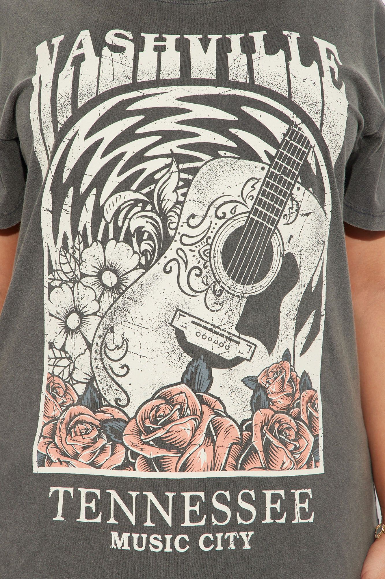 Nashville Music City Washed Tee - Charcoal sold by Fashion Nova product image thumbnail 3